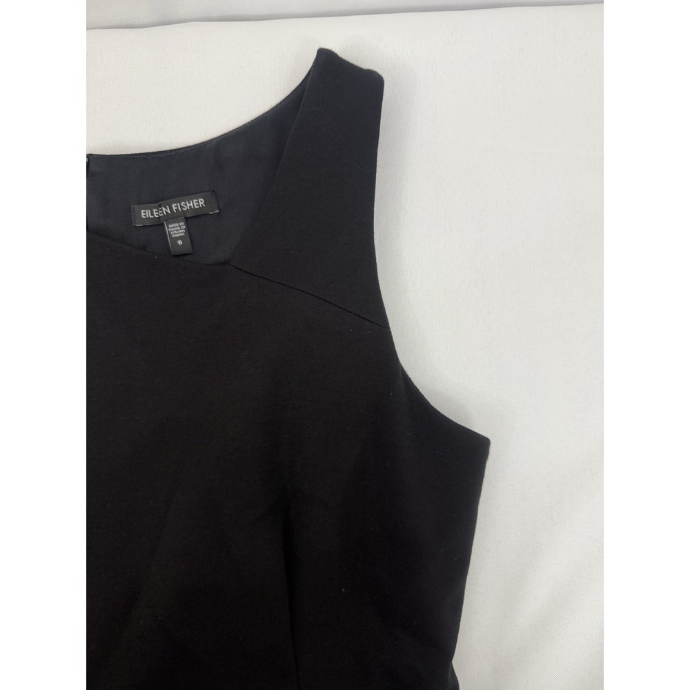 Eileen Fisher Womens Black‎ Sleeveless Lined A Line Dress Womens Size 6 - Picture 7 of 9